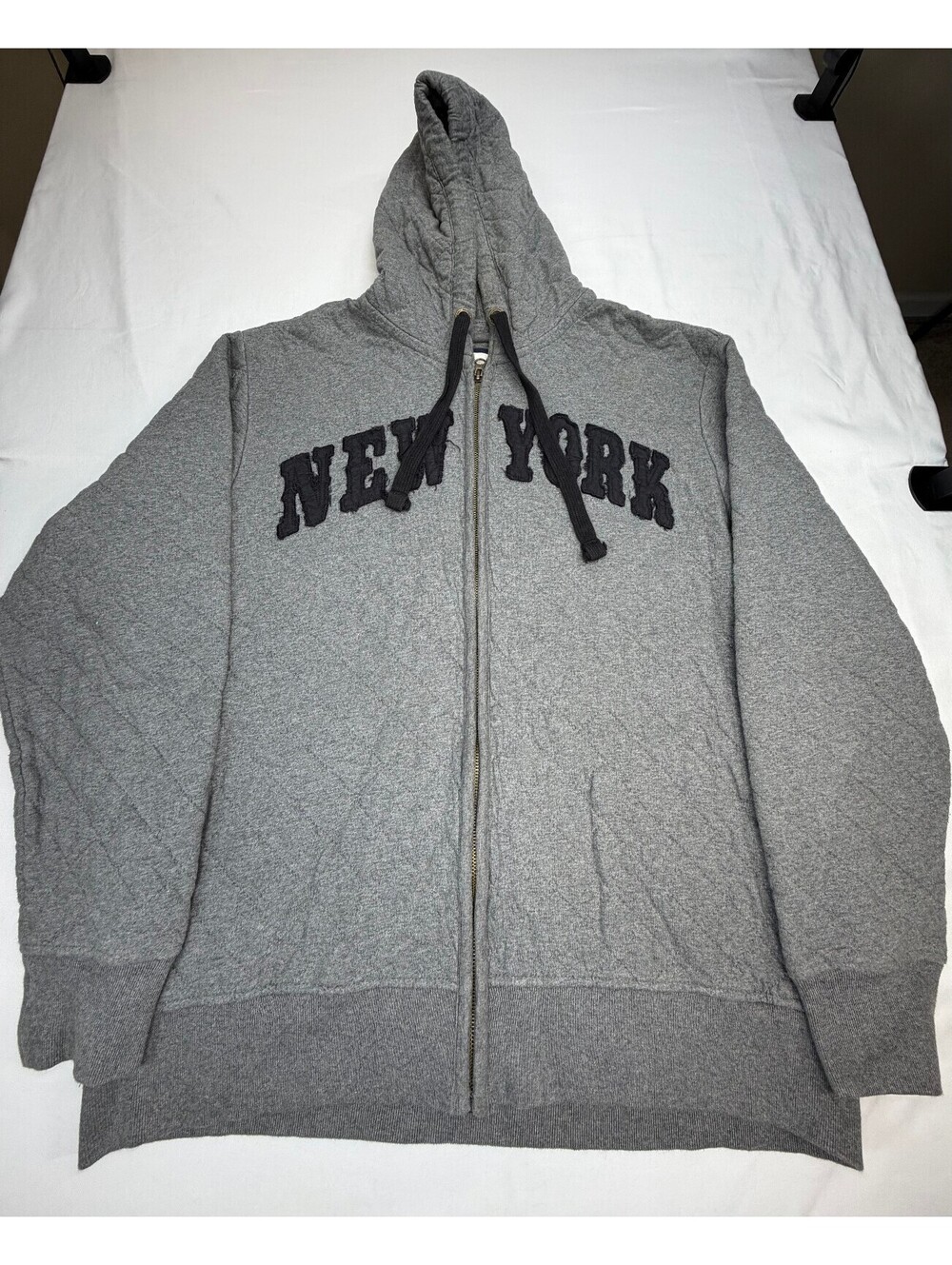 Roebuck & Co Men's Full Zip Hoodie Sweatshirt New York Cotton Size XXL Grey